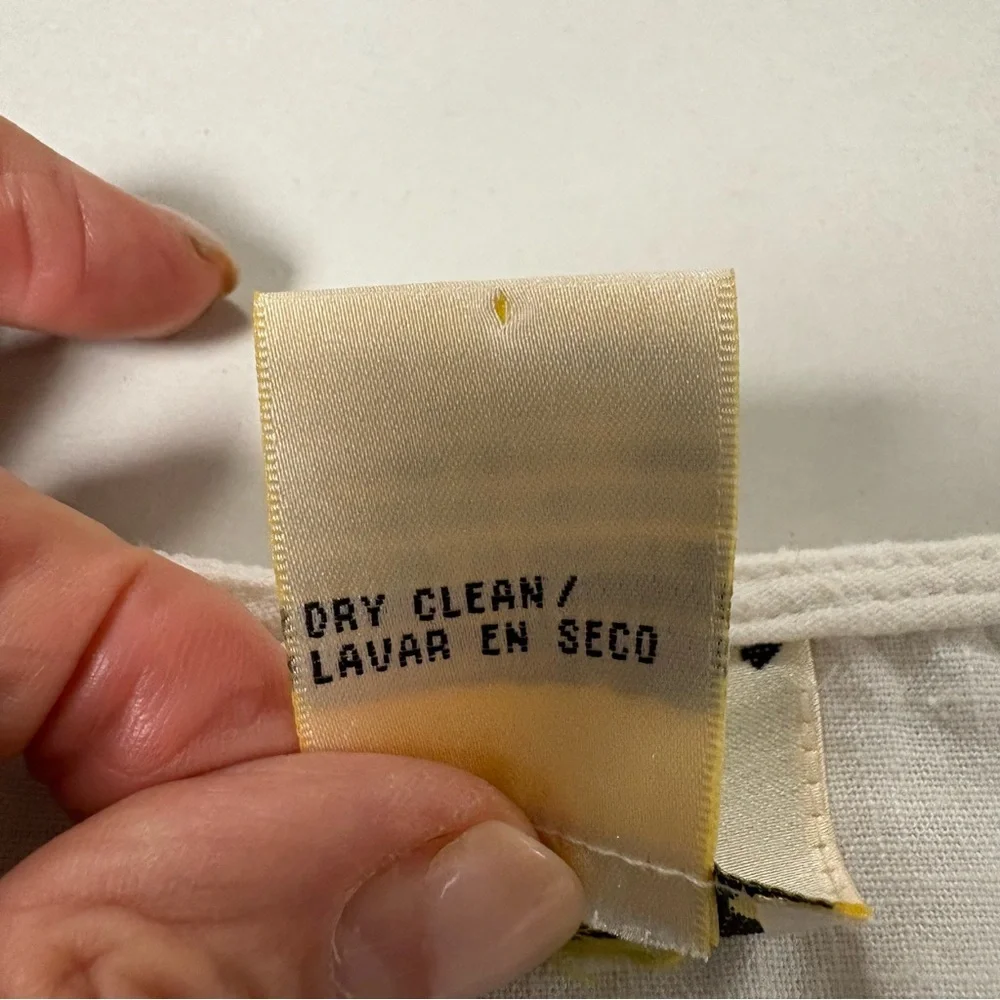 White Embroidered Womens Linen Tank Top Small - Picture 9 of 11